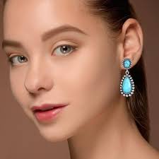 GLLBTPT Turquoise Dangle Earrings 925 Sterling Silver for Women Drop  Earrings Boho Western Costume Jewelry for Women : Amazon.co.uk: Handmade  Products