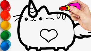 Check spelling or type a new query. Glitter Unicorn Cat Coloring Pages For Kids Toddlers Drawing On Joy Kids Art Youtube
