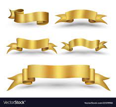 Gold Ribbon Banner Royalty Free Vector Image Vectorstock In 2020 Ribbon Banner Gold Ribbons Best Banner Design