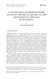 Pdf Schumpeterian Entrepreneurship Revisited Historical Specificity And The Phases Of Capitalist Development