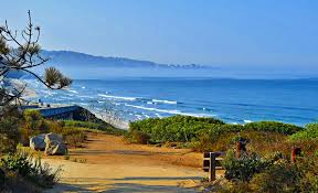 Trail Walking Along The Coast- Morning coastal view from Del Mar Ca.
