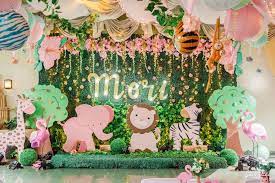 It's a jungle in here. Tropical Safari Birthday Party Kara S Party Ideas Safari Birthday Safari Birthday Party Decorations Animal Themed Birthday Party