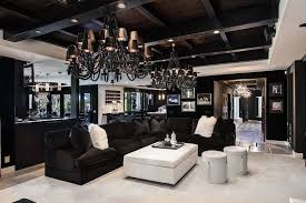 Khloe Kardashian House Decor Contemporary Living Room With Storage Ottomans In Orange County By Orange Co Black Living Room Gothic Living Rooms Interior Design