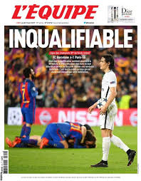 L'équipe nos poings meurtris levés, released 02 april 2012 1. Barcelona 6 1 Psg Crazy And Unbelievable How The World Reacted Bbc Sport