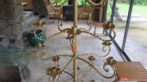 Large Brass Christmas Tree Shaped Candelabra Holds Taper Candles Oahu Auctions