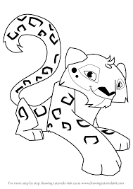 Learn How To Draw Snow Leopard From Animal Jam Animal Jam Step By Step Drawing Tutorials Animal Jam Leopard Drawing Drawing Tutorial