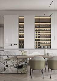 Marbled And Modern Interior Design In Moscow Interior Design Kitchen Furniture Design Modern Modern Interior Design