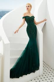 Gorgeous Off The Shoulder Jade Long Mermaid Prom Dresses Floor Length Evening Dresses Green Prom Dress Long Dark Green Prom Dresses Green Evening Dress