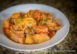Cheesy Chicken Afritada Recipe Panlasang Pinoy Recipe Chicken Afritada Recipe Recipes Pork Afritada Recipe