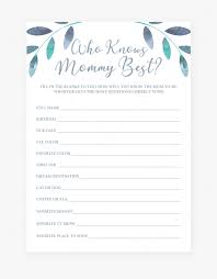 Printable Who Knows Mommy Best Quiz With Watercolor Would She Rather Baby Shower Game Hd Png Download Kindpng