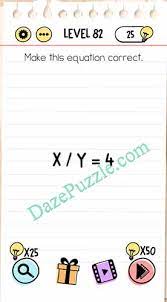 Brain Test Level 82 Make This Equation Correct Answer Daze Puzzle