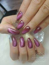 Black And Pink Cat Eye Nails Cat Eye Purple Cat Eye Nails Purple Nail Designs Nails