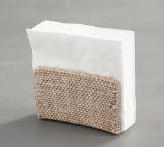 Holds 2 packages of guest towels. Tava Napkin Holder Kitchen Accessories Pottery Barn