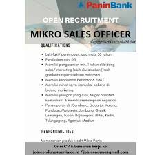 Jika ketauan copas dan tidak mematuhi aturan diatas maka foto anda kami publikasikan di semua akun sosial media loker cirebon dengan keterangan si tukang copas. Lowongan Kerja Mikro Sales Officer Panin Bank Info Blitar