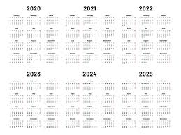 Browse and download calendar templates about calendar 2021 to 2024 including 1998 calendar united states 2021 calendar with american holidays. Calendar Grid 2020 2021 And 2022 Yearly Calendars 2023 2024 Years O By Tartila Thehungryjpeg Com