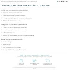 Amendment Worksheet Kids Activities