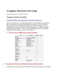 Hardware refers the physical parts of the computer, and software. Computer Hardware Servicing 1