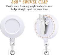 Amazon.com : Soleebee 24'' Retractable Badge Reel, Mixed Random Solid Color  Nurse ID Badge Holder with 360° Swivel Alligator Clip (Pack of 12) : ...