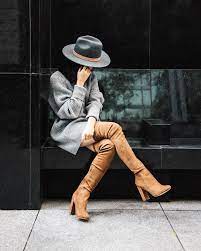 We All Covet A Great Over The Knee Boot Treat Yourself A Pair Of Areaviel In Our Link In Bio Aldocrew Celebrity Winter Style Style Boots