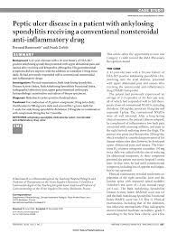 Pdf Peptic Ulcer Disease In A Patient With Ankylosing Spondylitis Receiving A Conventional Nonsteroidal Anti Inflammatory Drug