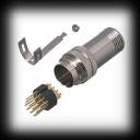 Din - 15 Pin Male Solder Connector with Threaded Latch - IEC