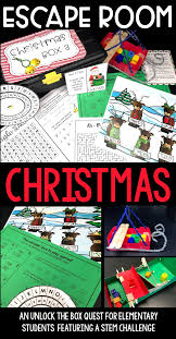Christmas Escape Room Featuring A Stem Challenge Classroom Christmas Activities Business For Kids Stem Elementary