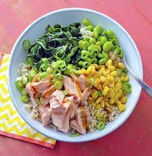 Salmon And Edamame Rice Bowls Easy Salmon Recipes Edamame Recipes Rice Bowls