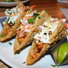 Chicken Wonton Tacos Recipe Recipes Wonton Recipes Chicken Wonton Tacos