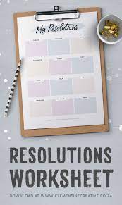 Set New Year S Goals With This Resolutions Worksheet Free Printable Pdf Planner Printables Free Free Printables New Year Goals