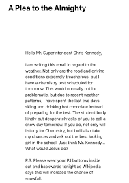 Este viaje me da mal rollo. Chris Kennedy On Twitter I Hope Everything Goes Well For This Young Rockridgess Student And His Chemistry Test Today One Of The Better Snow Emails I Got Westvaned Https T Co Ouqv6u2yzj