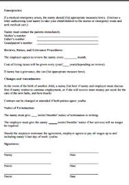 Sample Nanny Contract Pdf Nanny Contract Nanny Contract Template Nanny