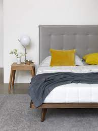 The Arthur G Austin Bed And Carson Side Table Upholstered Bedhead Grey Velvet Victorian Home Decor Bedroom Wall Decor Living Room Modern Bedroom Interior