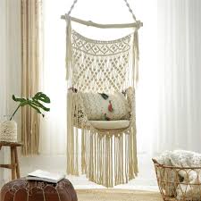Boho Chic And Romantic Diy Macrame Hammock Chair In 2020 Diy Hammock Chair Diy Hanging Chair Macrame Hanging Chair