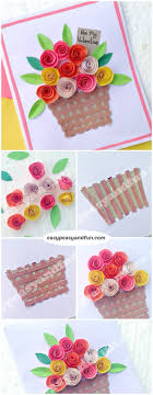How to make paper flowers at home step by step. Diy Rolled Paper Roses Valentines Day Or Mother S Day Card Easy Peasy And Fun