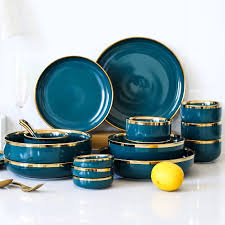 Dinner wear set, set pinggan mangkuk!!!! Set Hidangan Mewah Phnom Penh Emerald Set Pinggan Mangkuk Sup Seramik Isi Rumah Set Peralatan Makan Shopee Malaysia
