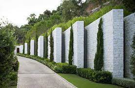 Landscape design ideas to transform your backyard or front yard. Pin By Rashesh Sharma On Landskape Elements Compound Wall Design Landscape Design Stone Wall Design