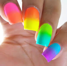 Glossy and dark nail art. 25 Rainbow Nail Art Ideas That Are Perfect For Summer