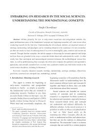 Studying how to study is always a tricky thing. Pdf Embarking On Research In The Social Sciences Understanding The Foundational Concepts