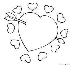 Cupid Arrow Through The Heart Valentine Coloring Pages Printable Valentine Coloring Pages Free Coloring Pages Shape Coloring Pages