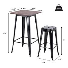 Carolina chair & table company pub bar in walnut. Buy Mellcom 3 Piece Bar Table And Chairs Set Dining Table Set For 2 Pub Table And Chairs With Pu Leather Cushion And Footrests For Home Restaurant Pub Bar Black Online In Indonesia