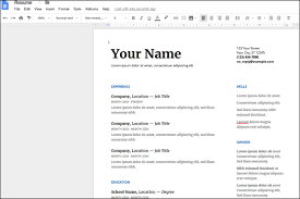 Resume Format Google Docs