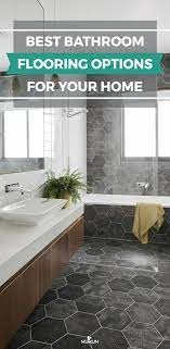 Tile comes in a wide variety of colors, patterns and styles, and installing a colorful tile backsplash, floor or countertop can help liven up otherwise dull spaces. Know The 9 Best Bathroom Flooring Options For Your Home Best Bathroom Flooring Bathroom Flooring Options Bathroom Flooring