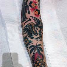 Traditional skeleton tattoos are colorful, large and unique! 50 Traditional Skull Tattoo Designs For Men Manly Ink Ideas