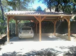Carport Double Toiture Tuiles Abri Camping Car Toiture Tuile Pergola Bois