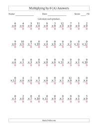 multiplying 1 to 12 by 0 50 questions a