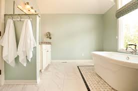 A truly effortless light blue that doesn't try too. Blue Green Paint Colors Transitional Bathroom Sherwin Williams Tradewind Case Design