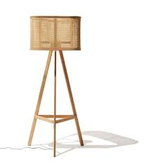 Industry West Cane Floor Lamp 27 9 Wide X 29 1 Deep X 63 High Triangular Floor Lamp Brass Floor Lamp Rattan Floor Lamp