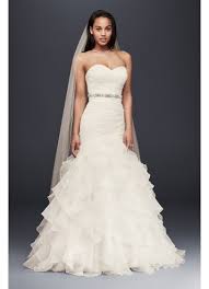 Notice the spectacular mermaid wedding dresses. As Is Organza Mermaid Wedding Dress With Ruffles David S Bridal