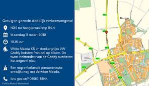 Een derde slachtoffer is met onbekende verwondingen naar het ziekenhuis gebracht. Getuigen Gezocht Dodelijk Ongeval N34 Borger Politie Nl