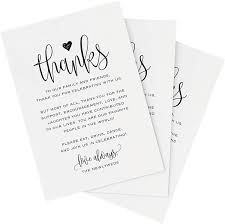 A wedding thank you card is a great way to express your appreciation for the time, thought and effort they put into your wedding gift. Amazon Com Bliss Collections Wedding Reception Thank You Cards Pack Of 50 Black Font Cards Great Addition To Your Table Centerpiece Place Setting Wedding Decorations Each Card Is 4x6 Made In The Usa